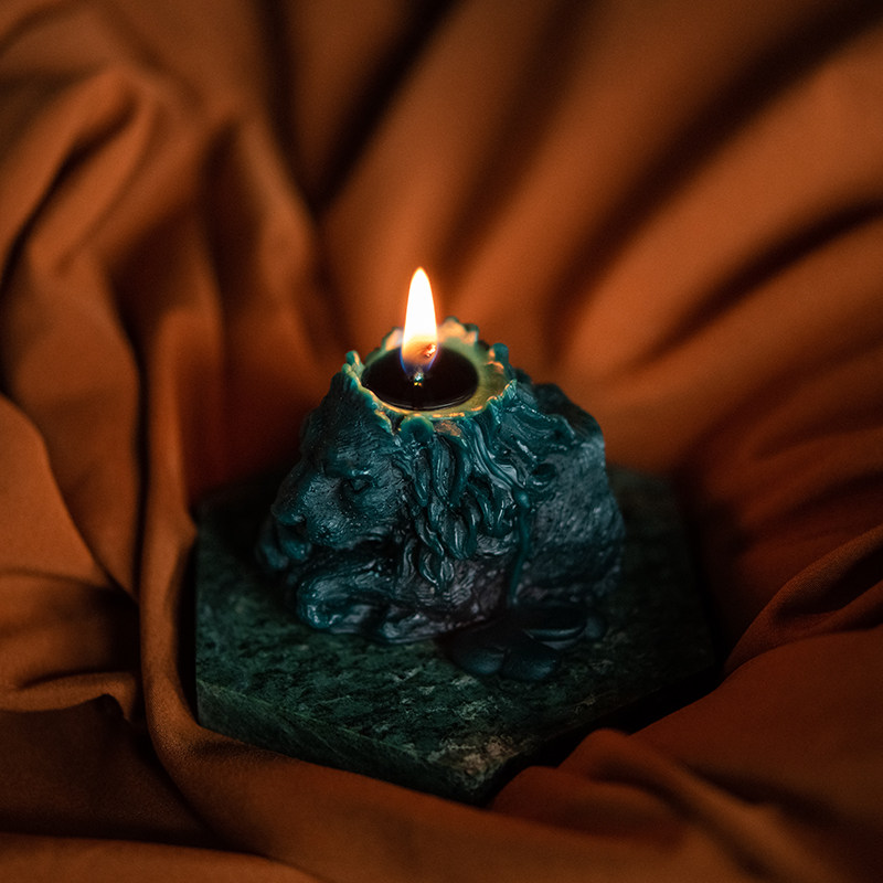 chicrose天然蜂蜡手作无烟造型蜡烛狮子头像可定制含香款