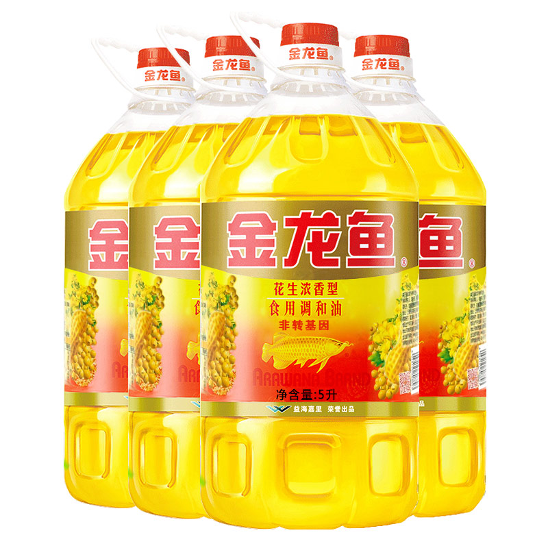 金龙鱼黄金比例调和油5l/桶 食用油调和油金龙鱼油粮油植物油5升