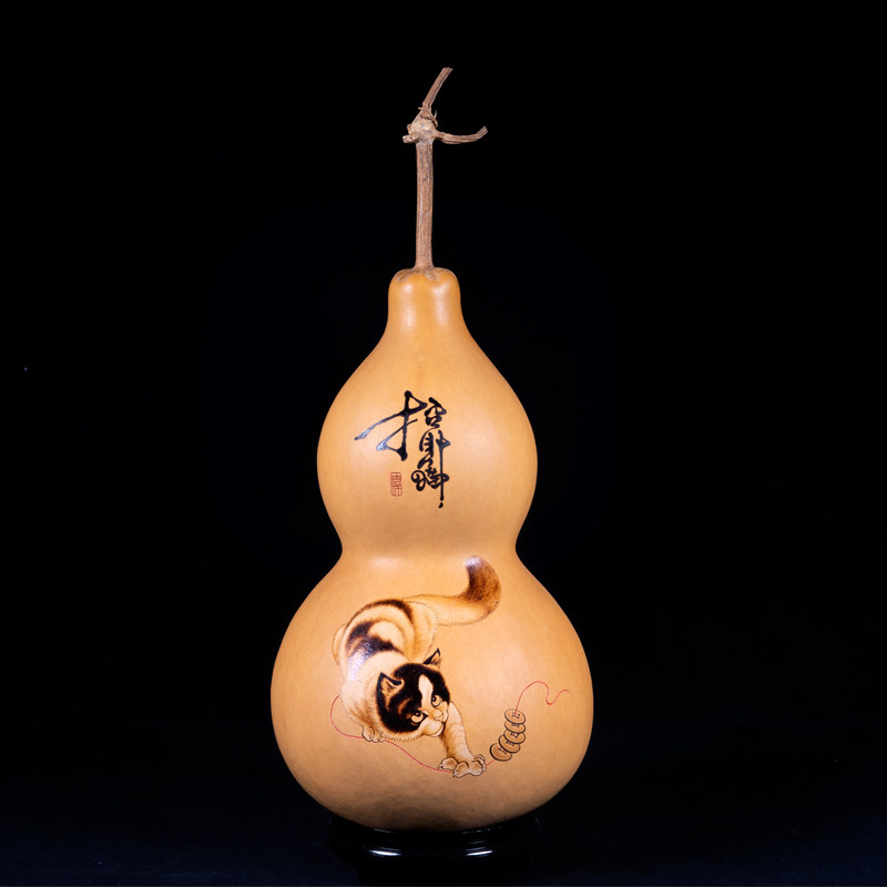 葫仙天然特大葫芦摆件烙画烫画雕刻针刺家居葫芦