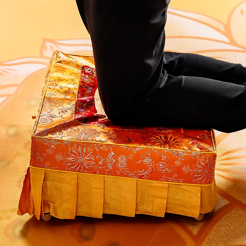 拜佛跪垫拜垫家用室内礼佛磕头寺院方形莲花蒲团