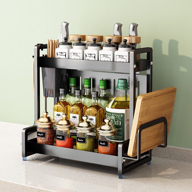 调料置物架台面家用厨房调味品调味料油盐酱醋收纳架子厨房置物架