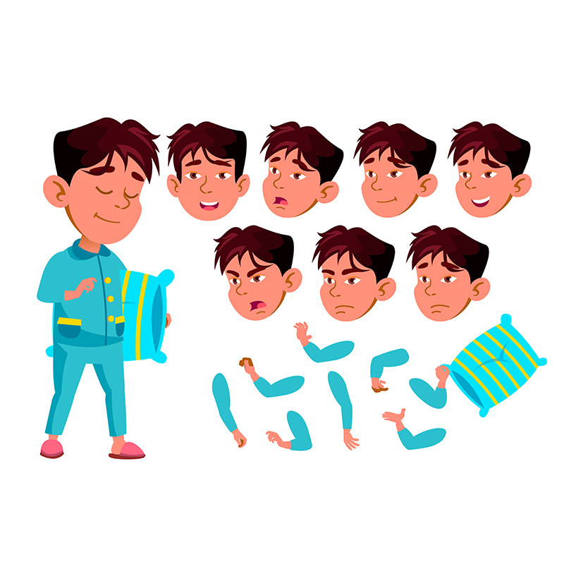 735卡通漫画动画人物角色分解ai矢量设计素材打包设计素材