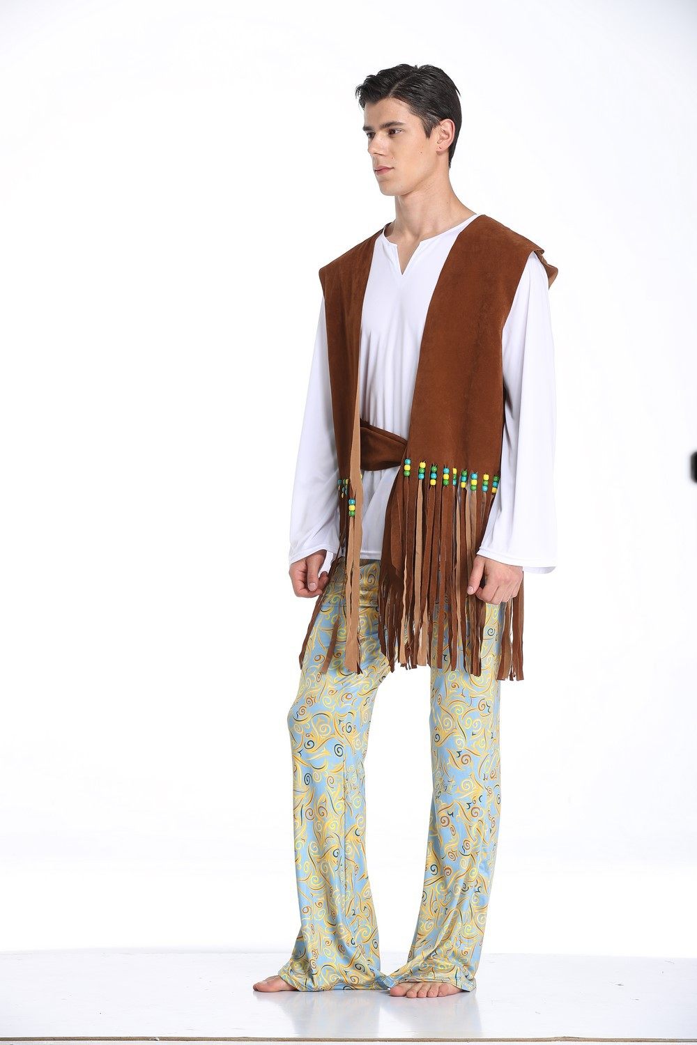 万圣节成人情侣装印第安人部落民族cosplay时尚嘻哈流苏民族服装