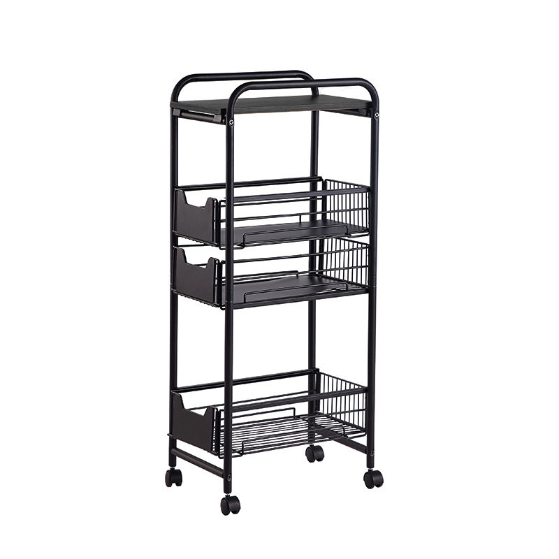 厨房冰箱缝隙侧面收纳落地多层可移动夹缝推车整理架