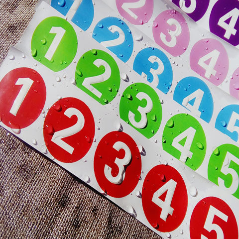 号码4cm防水pvc数字字贴不干胶标签尺码选手不干胶标签