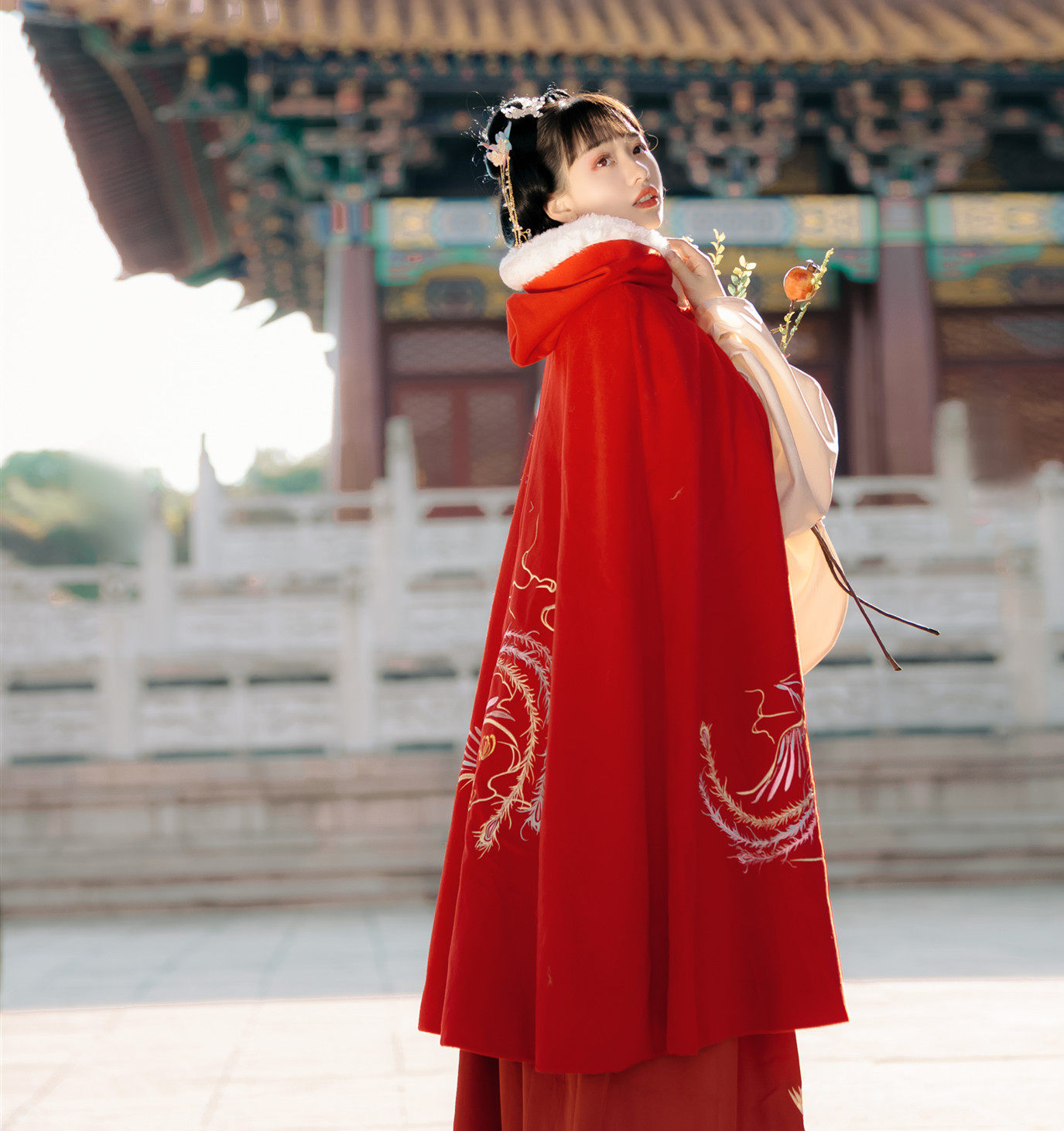 凤凰汉韵阁芙蓉原创汉服女长斗秋冬毛呢新款明制民族服装