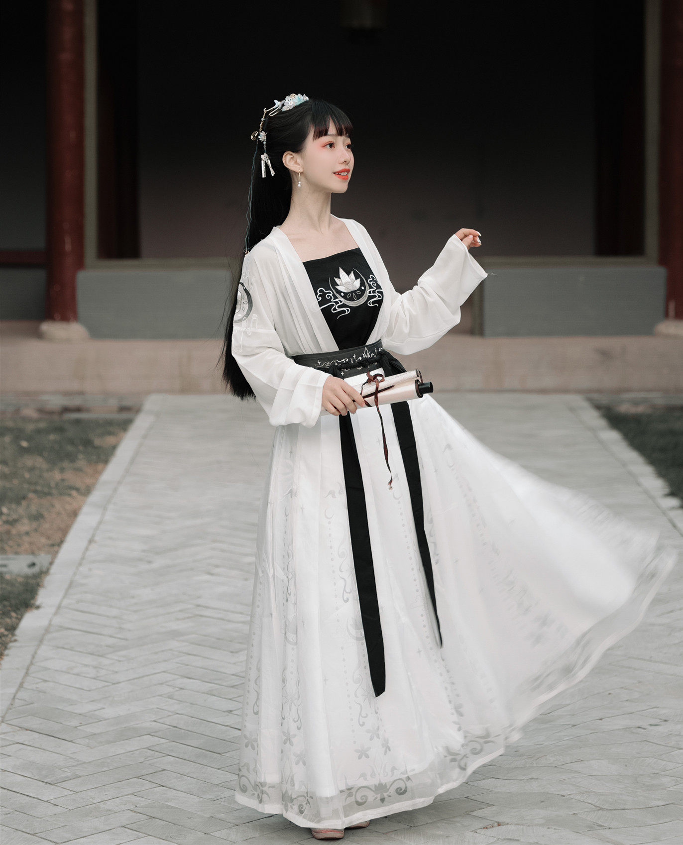 【月上莲】汉韵阁原创汉服女齐腰襦裙对襟传统秋冬清新 6米大裙摆