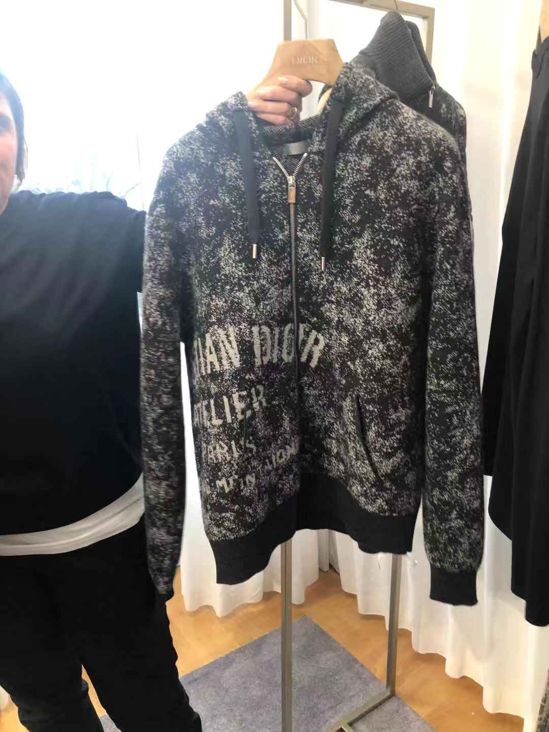 diorhomme男士黑色字母连帽卫衣2020秋冬正品卫衣