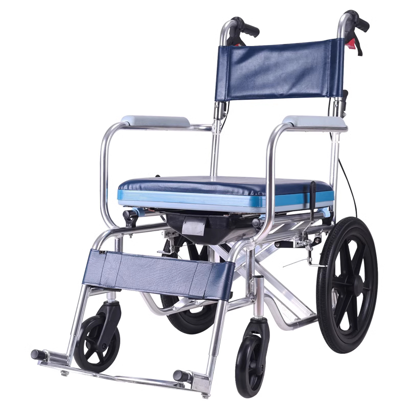 轮椅助邦铝合金折叠轻便坐便多功能老人便携防水手动轮椅