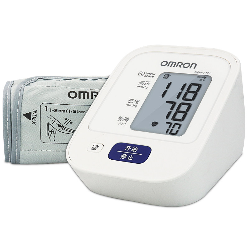 血压欧姆龙电子血压计hem7124家用老人表上上臂全自动血压计电子血压