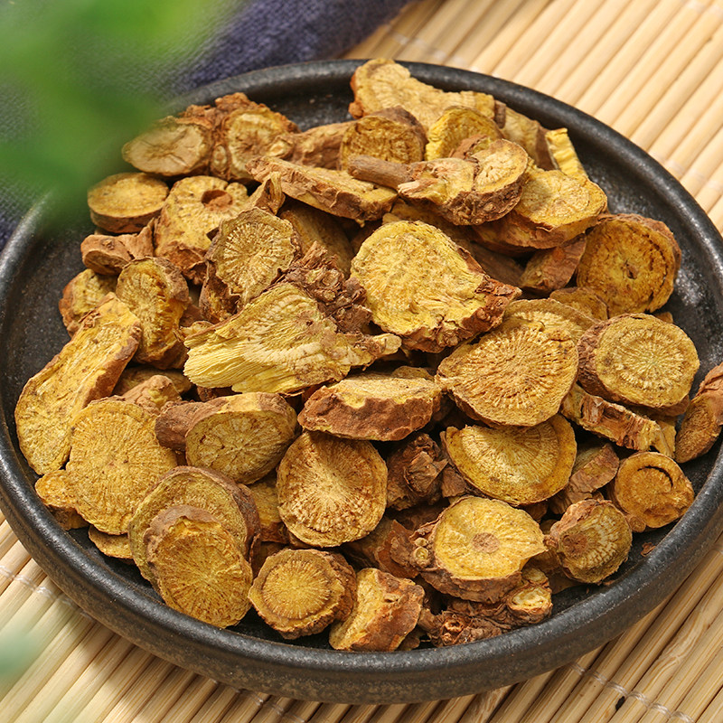 中药材黄芩 黄芩片 黄苓条 黄芩茶 山茶根 土金茶根500g