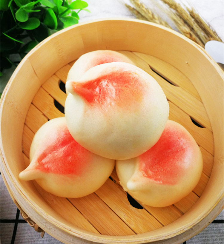 安井寿桃馒头包子点心生日寿宴寿包豆沙早餐包点