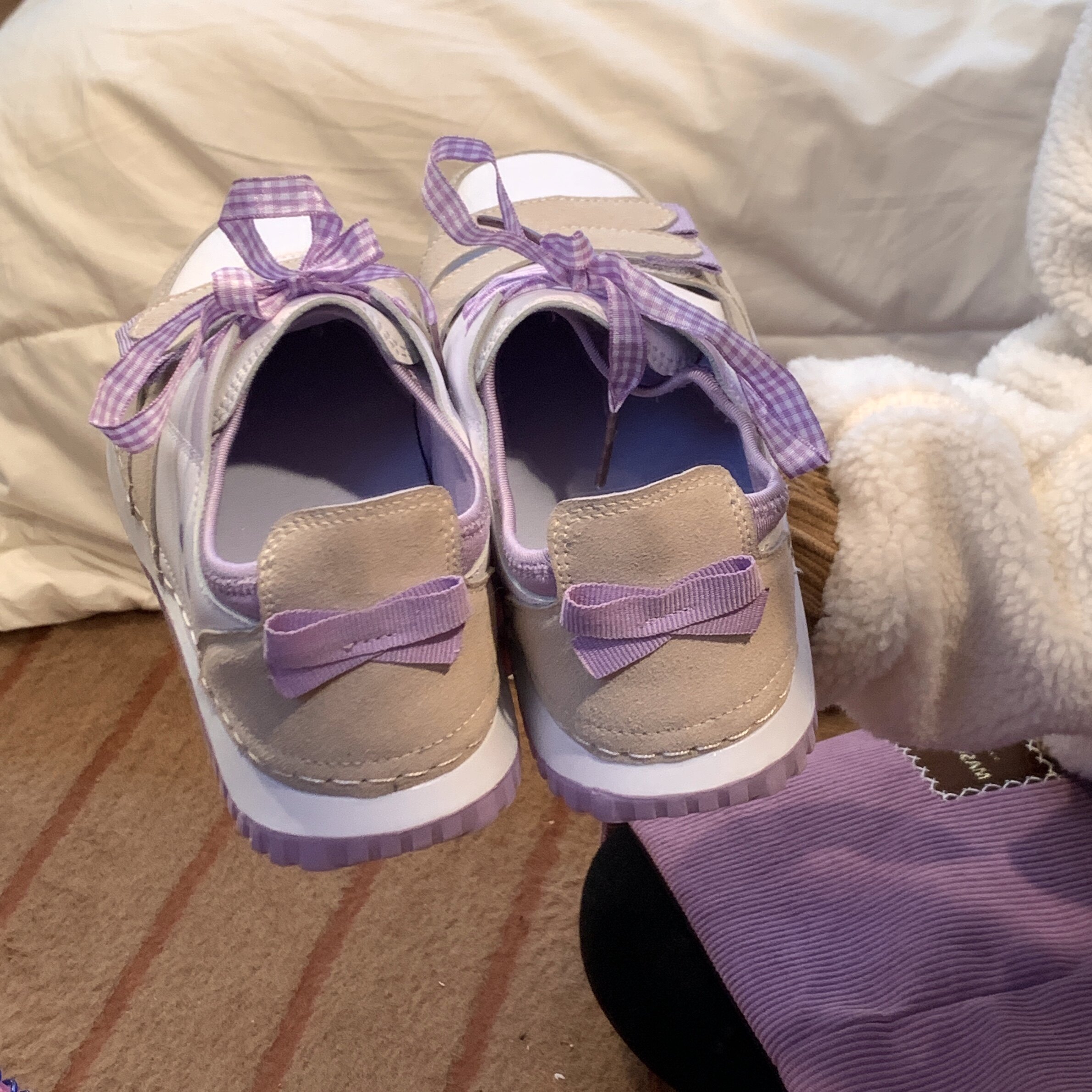 许刘芒原创jk蝴蝶结可爱蠢萌大头运动鞋创可贴印花时尚休闲鞋