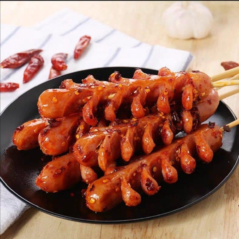 椒大香肠烤肠串开花油炸烧烤小吃热狗冷冻商用香肠
