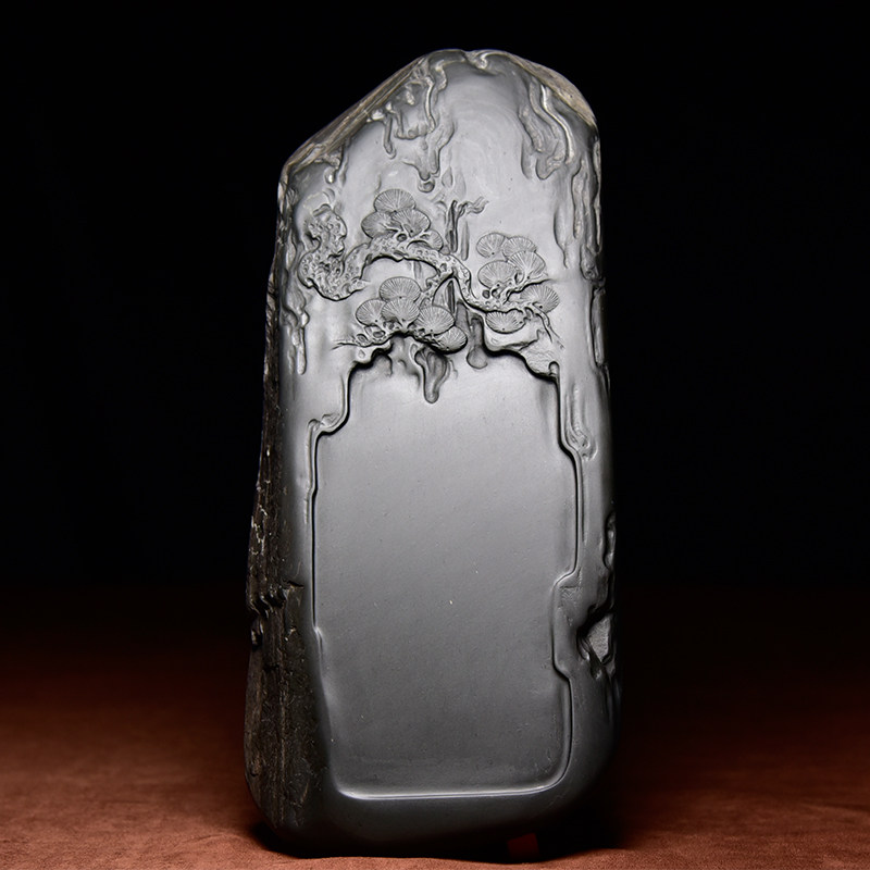 中国歙砚 非遗传承人张子坚 作品合集 精品歙砚老坑眉纹籽料 罗纹圆形