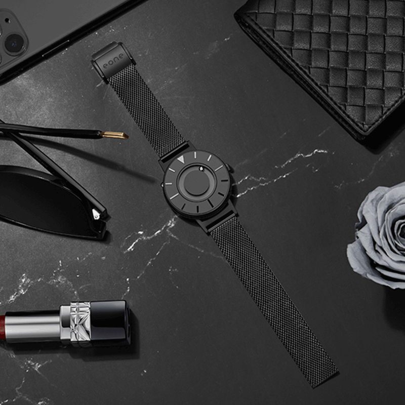 手表小众恒圆eone设计欧美轻奢个性简约黑色欧美腕表