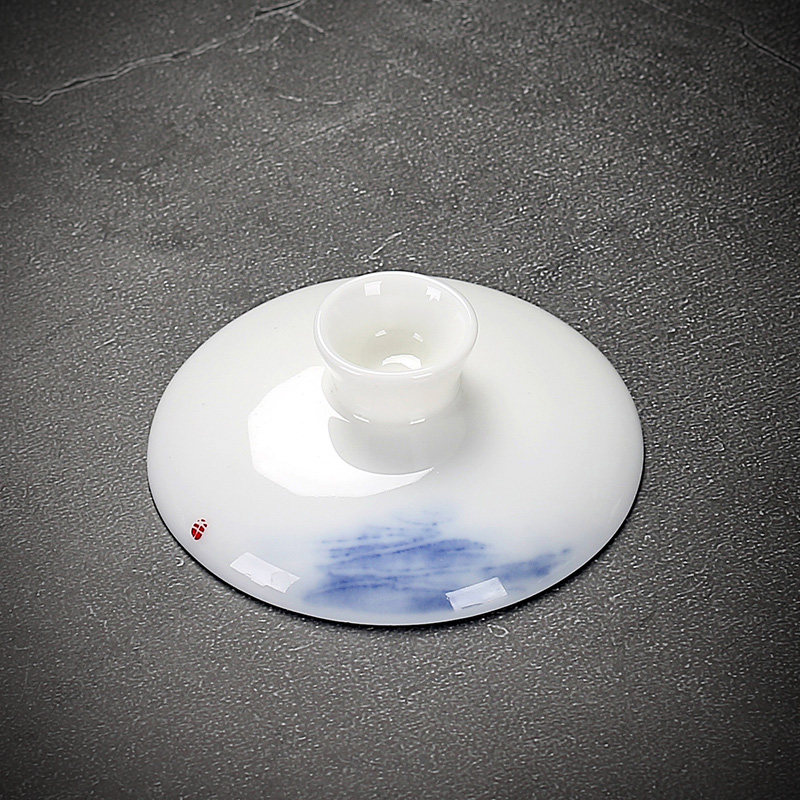 盖碗盖子零配盖茶盖陶瓷功夫茶焖泡茶碗盖子配件德化白瓷功夫茶具 - 