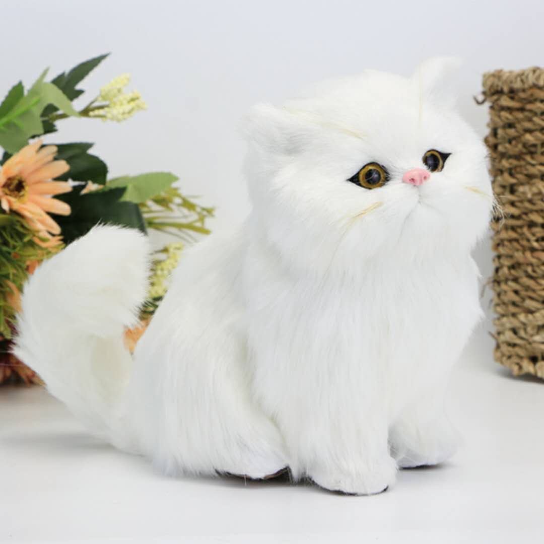 猫咪仿真会叫小猫玩偶毛绒玩具假猫模型创意儿童仿真