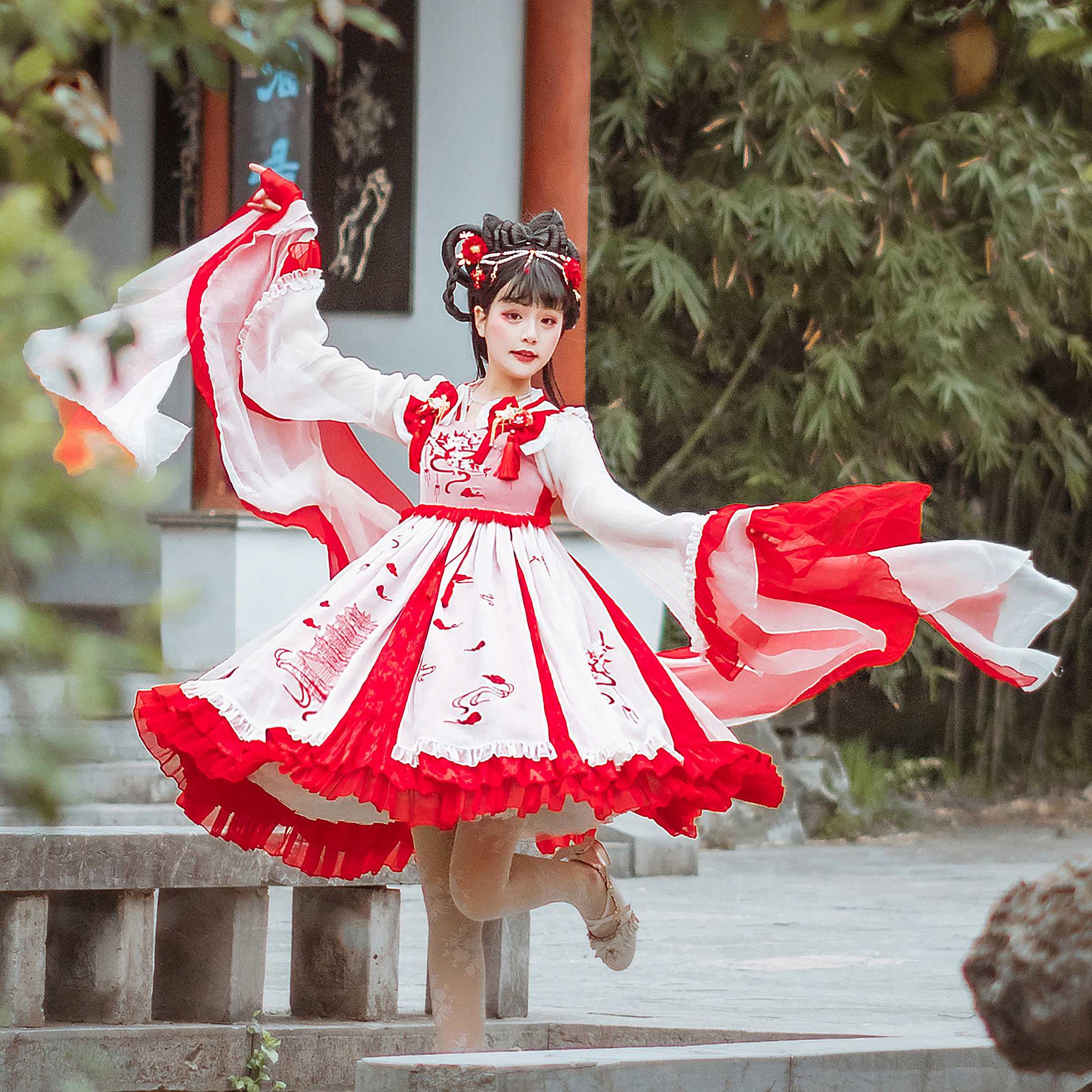 月满西楼原创lolita中华风刺绣jsk连衣裙二型全款lolita洛丽塔