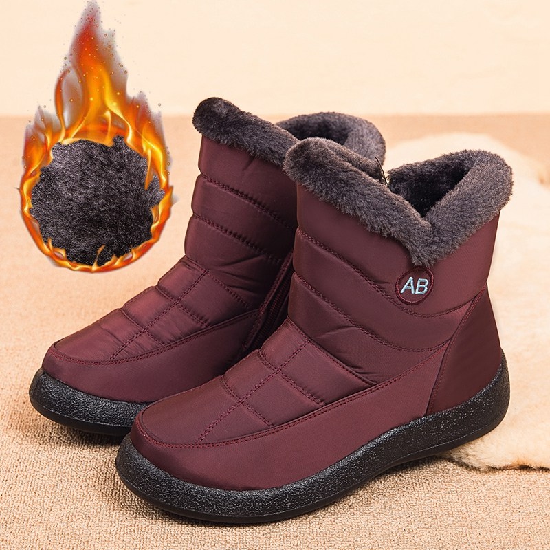 老年人棉靴女冬季妈妈短靴靴子加绒保暖老北京布鞋棉鞋时尚雪地靴