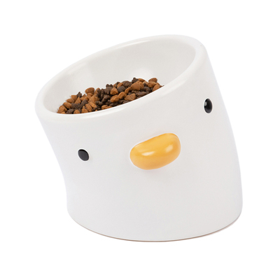 purroom陶瓷保护颈椎打翻防黑下巴幼猫粮食盆斜口碗