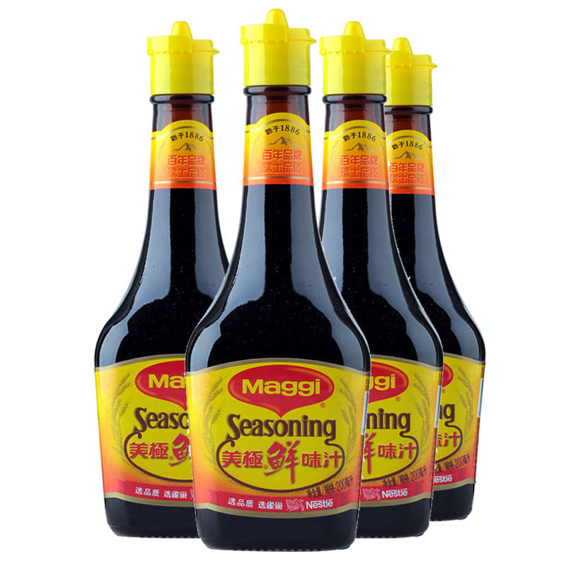 雀巢maggi美极鲜味汁200ml*4瓶美味鲜生抽酱油凉拌调味料海鲜寿司