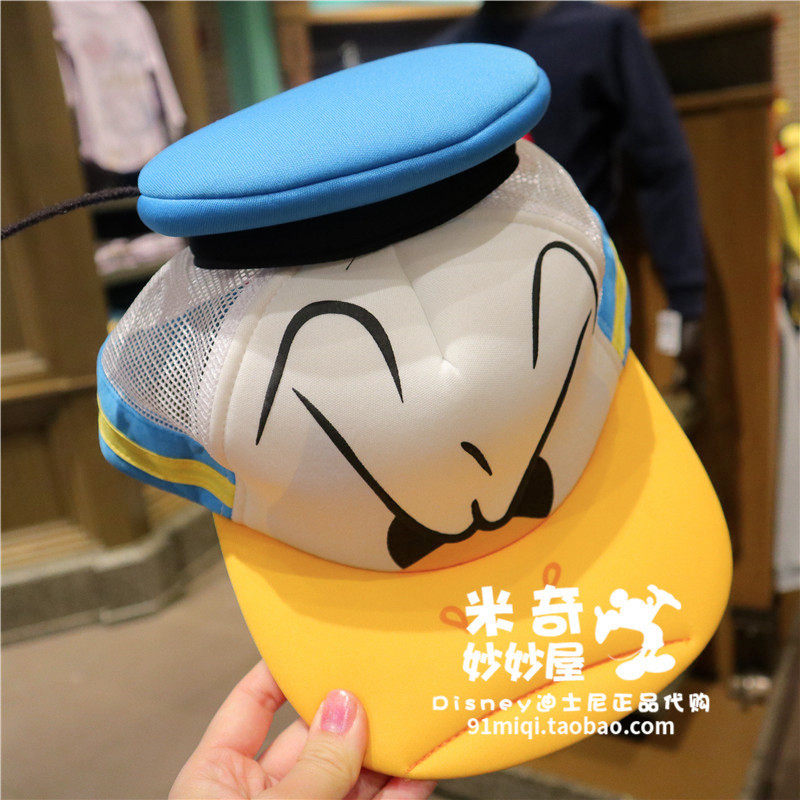 上海迪士尼国内代购唐老鸭卡通可调调节男女鸭舌帽帽子