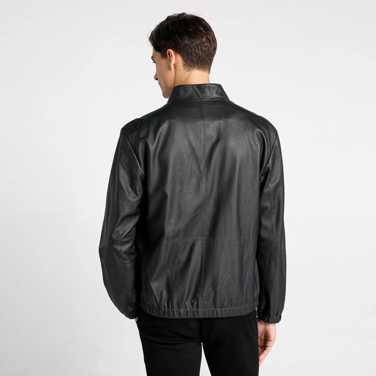 路卡迪龙男装正品秋冬新款鹿皮立领真皮皮夹克外套皮衣