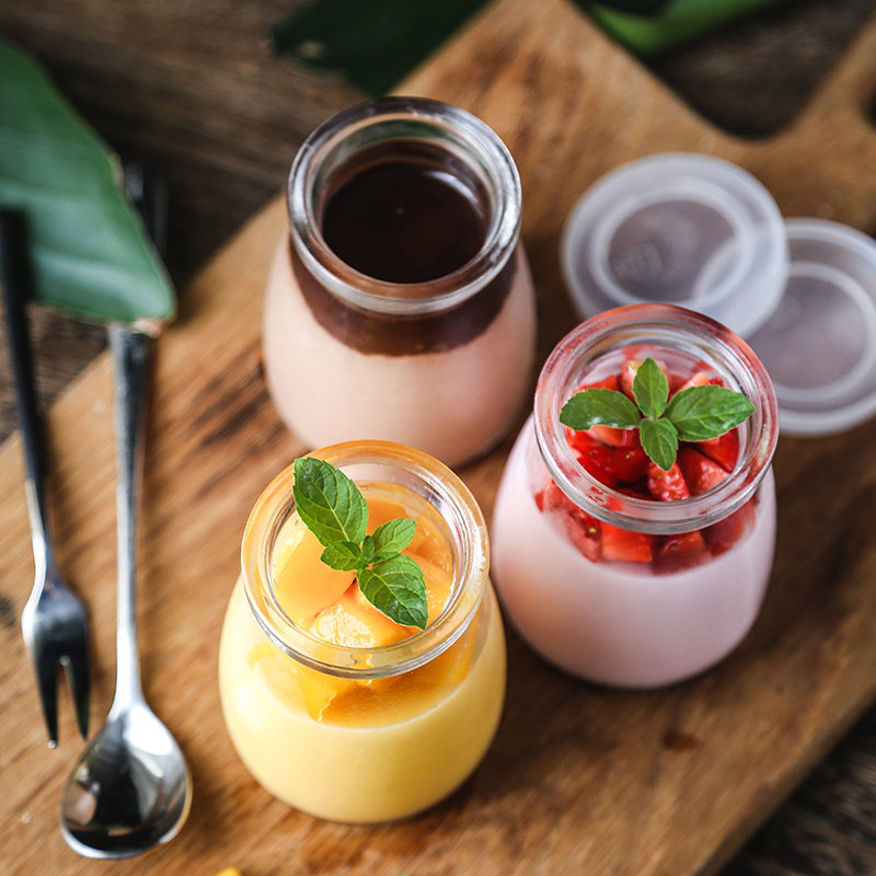 布丁果冻烘焙杯子奶昔小布丁奶瓶酸奶玻璃耐高温烘焙模具