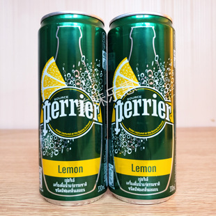 矿泉水含气24易拉罐听装进口巴黎水柠檬味330mlperrier法国原装