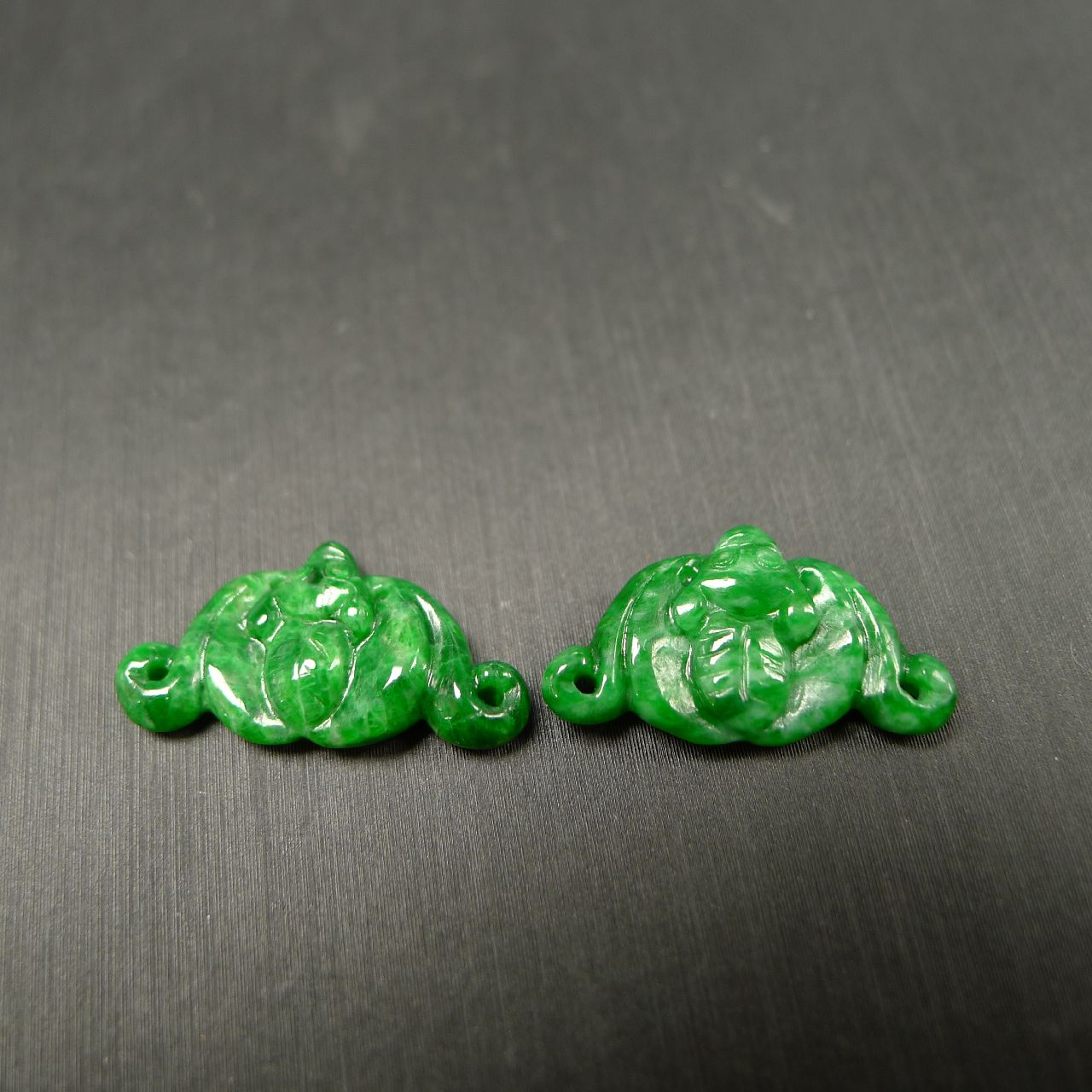 一对满色辣天然货老翡翠蝙蝠做编配好好用其他