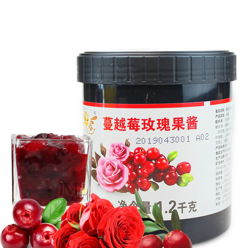 玫瑰奕方小红莓果茶果酱蔓越莓果花茶水果茶饮料果酱