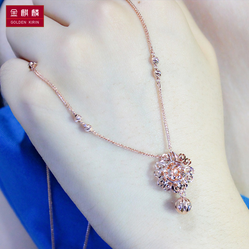 俄罗斯紫金项链女款2020新款14k玫瑰情人节七夕颈饰