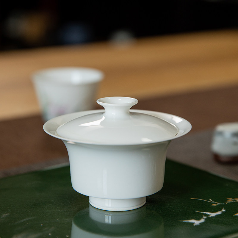 素直清可轩陶瓷盖碗轻云盖碗素直雅器景德镇手工日常