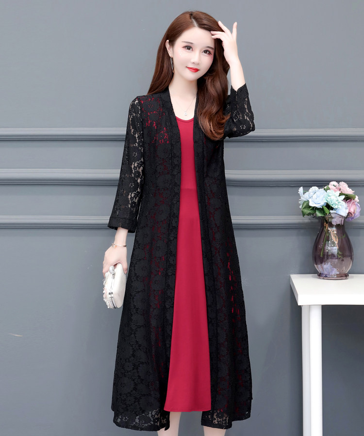 蕾丝上衣女夏薄款外搭开衫裙子外披长款防晒蕾丝衫