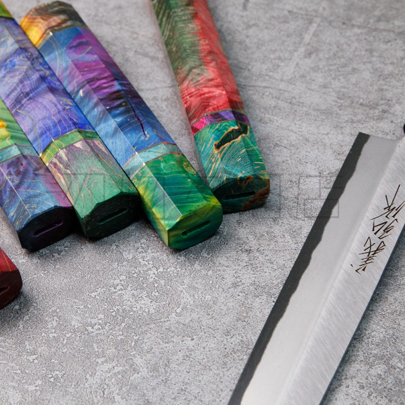 日式柳刃刀柄稳定八角柄孔12厘米先丸正夫切付木雕