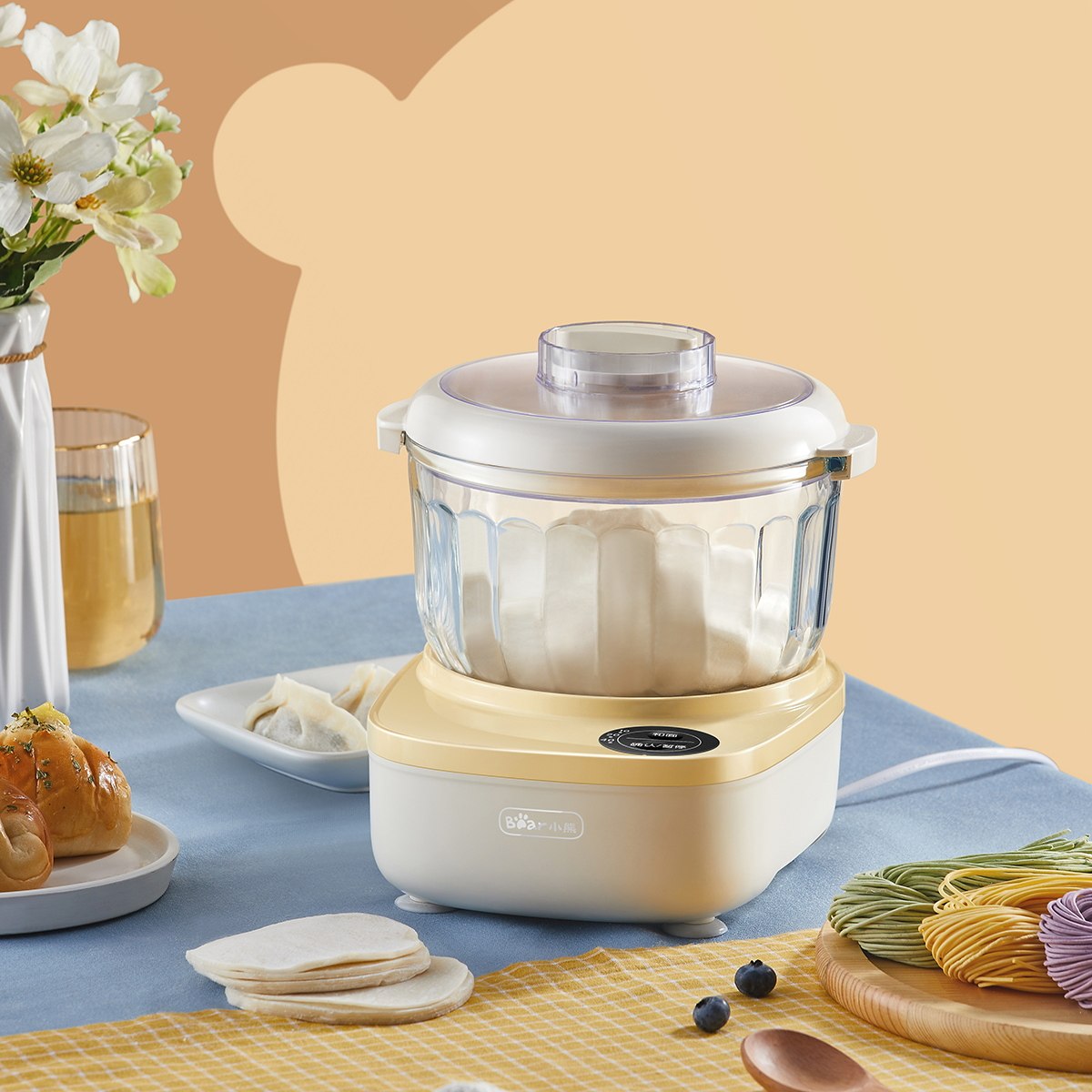 小熊和面机家用小型揉面机全自动多功能发酵搅面机厨师机发面和面