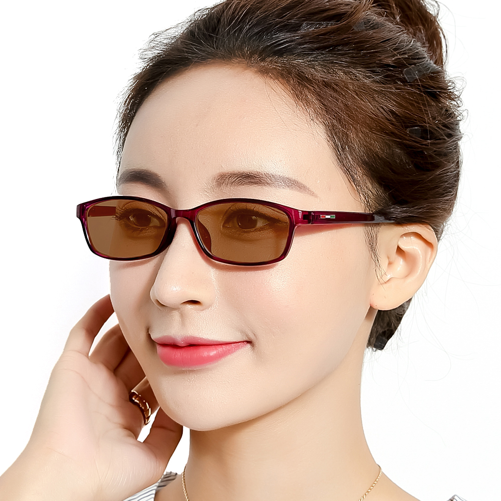 正品超轻tr90全框眼镜框女 复古近视眼镜架 方形眼镜框 紫粉蓝黑