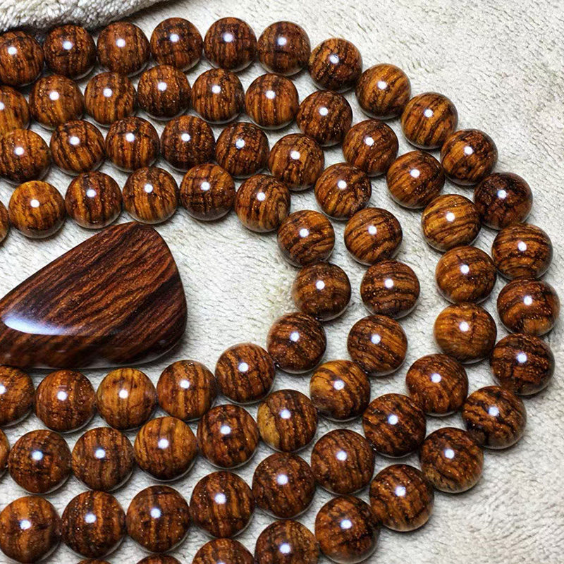 又见海南黄花梨108颗老料芝麻麻点虎皮佛珠手串手链