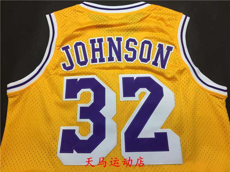 湖人队魔术师约翰逊球衣复古32号运动篮球男女球迷篮球服