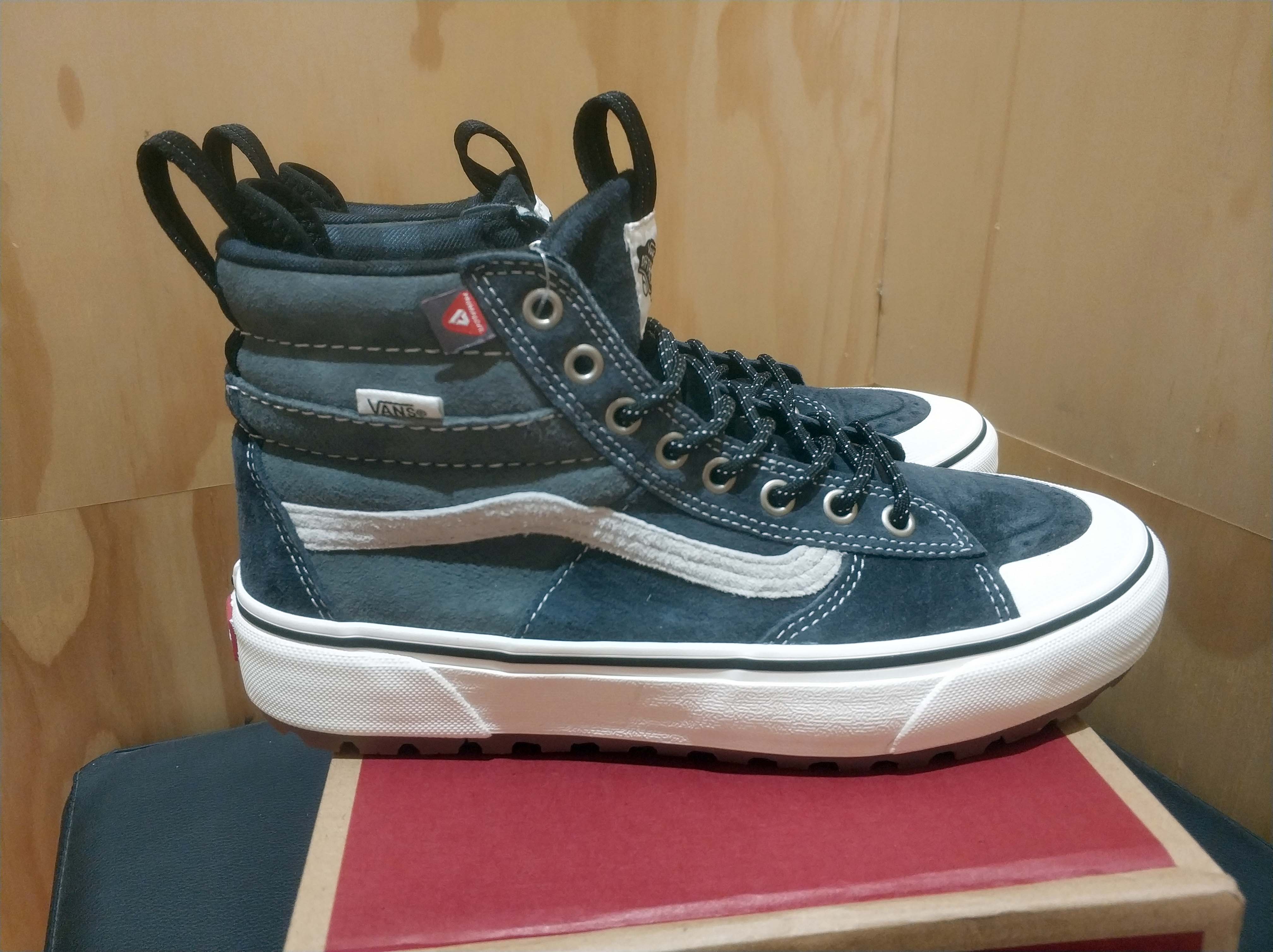 vans范斯sk8-himte冬季加绒灰色高帮男女板休闲鞋运动休闲鞋