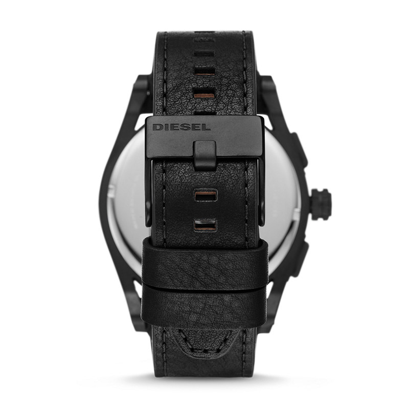 手表diesel旗舰店迪赛变色龙皮革黑色偏光腕表dz4544欧美腕表