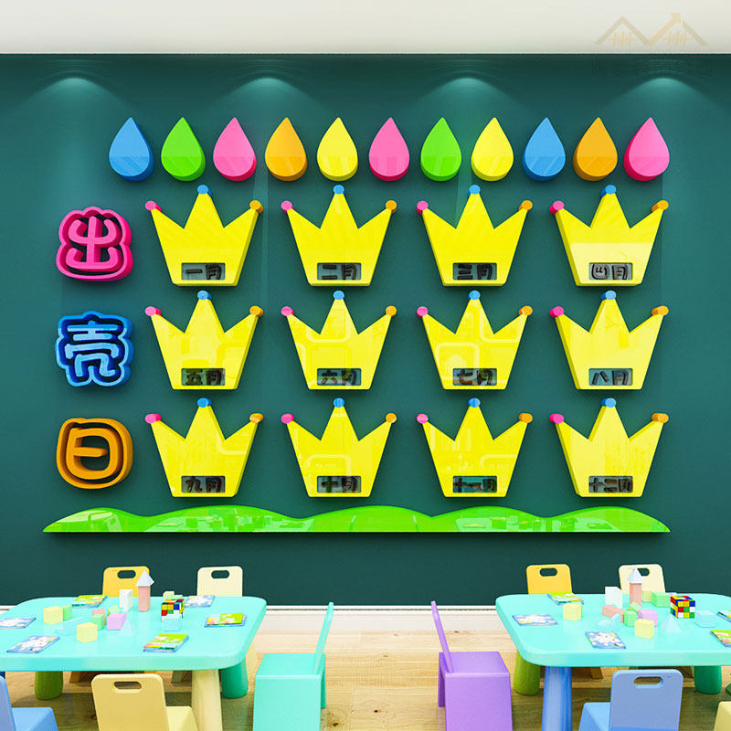 幼儿园环创装饰生日快乐主题墙贴3d立体托管软装墙贴