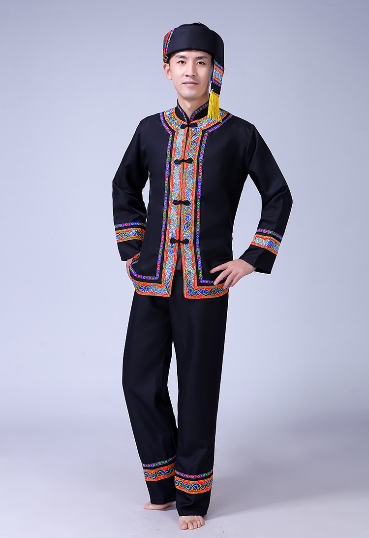 2018新款土家族服装男演出服成人土家族少数民族男士舞蹈表演服装