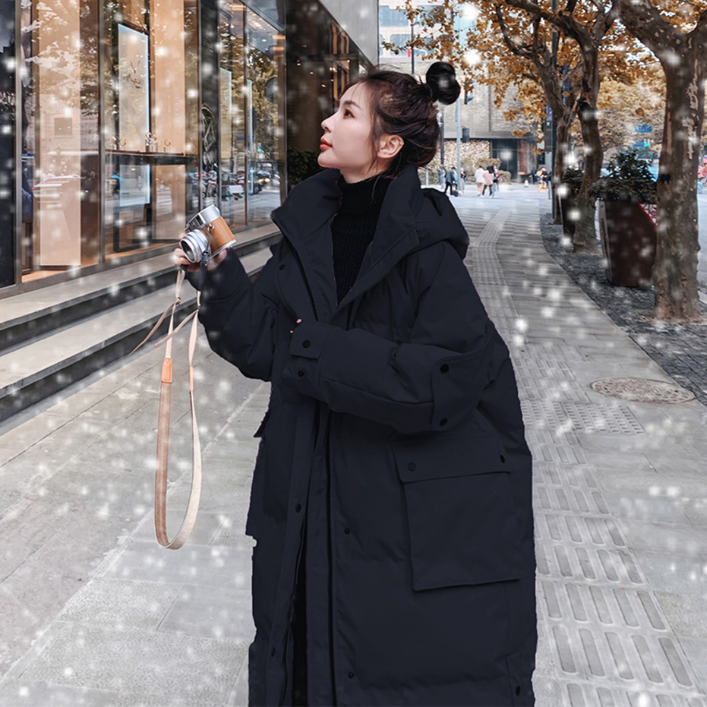 ins面包服女中长款2021冬季新款韩版宽松羽绒棉衣学生棉服外套潮