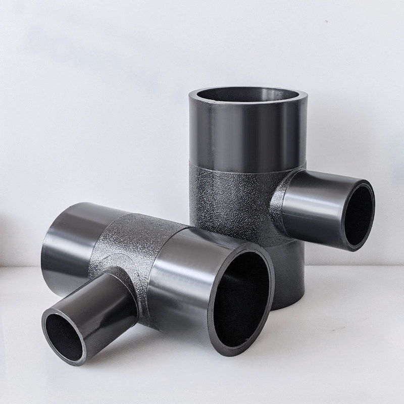 pe4寸变径对接三节焊接水管接头三通异径三通