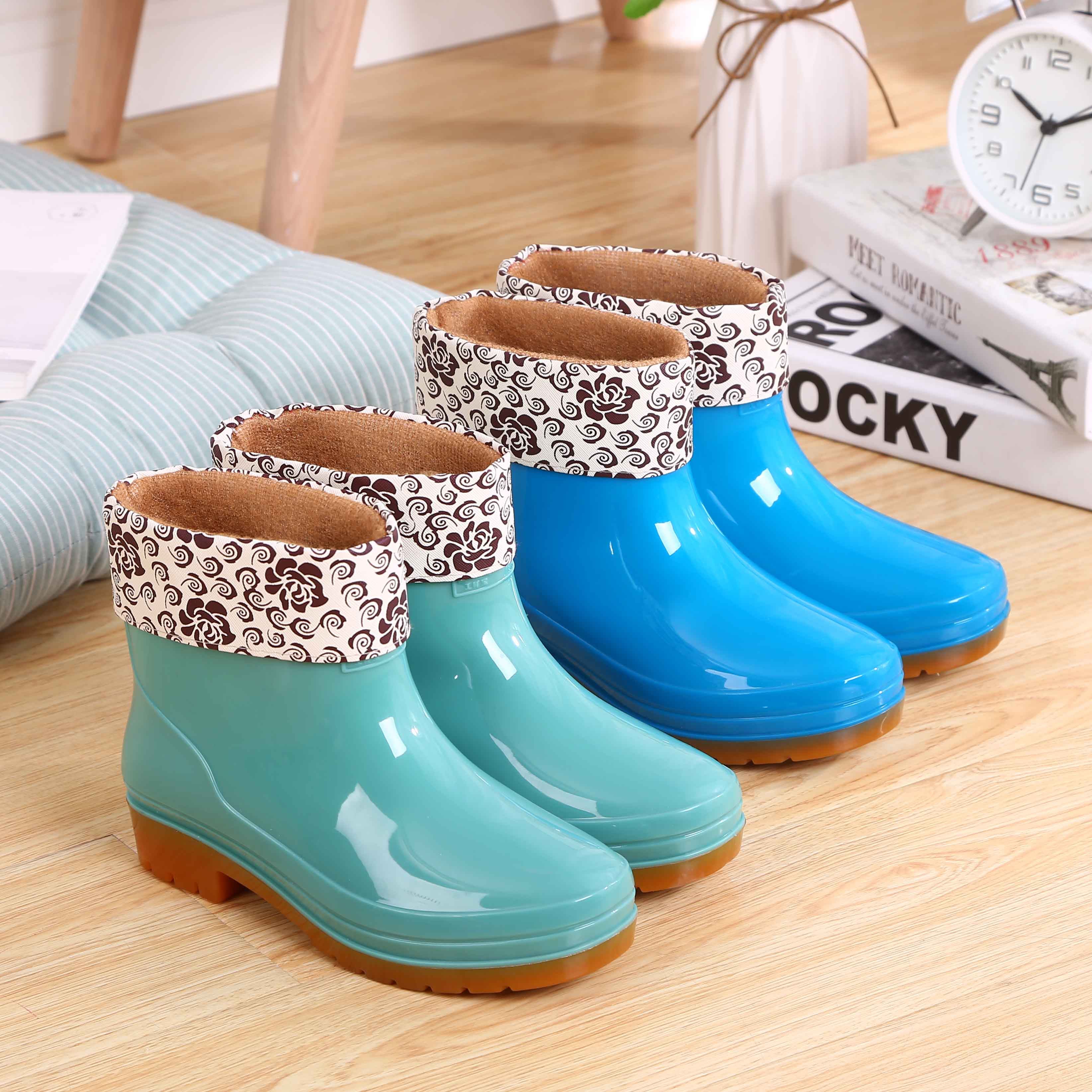 果冻下雨鞋雨靴女成人短筒时尚防滑防水鞋水靴厨房胶鞋套鞋工作夏