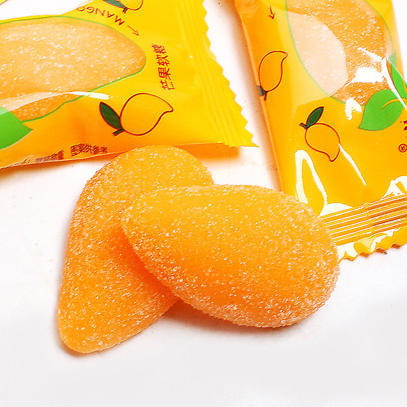 跳跳龙芒果味软糖水果汁橡皮糖qq糖400克零食喜糖果小粒包邮