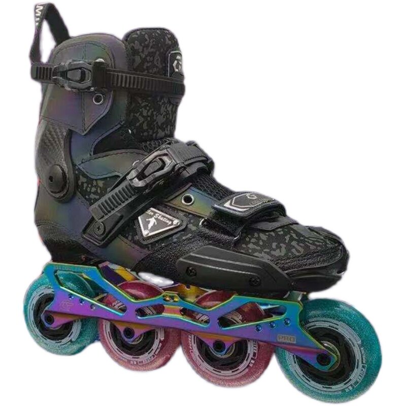 豹闪碳纤平花闪灵轮滑hv刹车diy可选选配直排轮