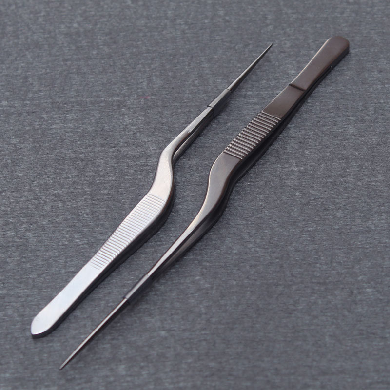 专业采耳手磨镊子16厘米尖头细长镊夹子耳钳掏耳朵挖耳工具套装